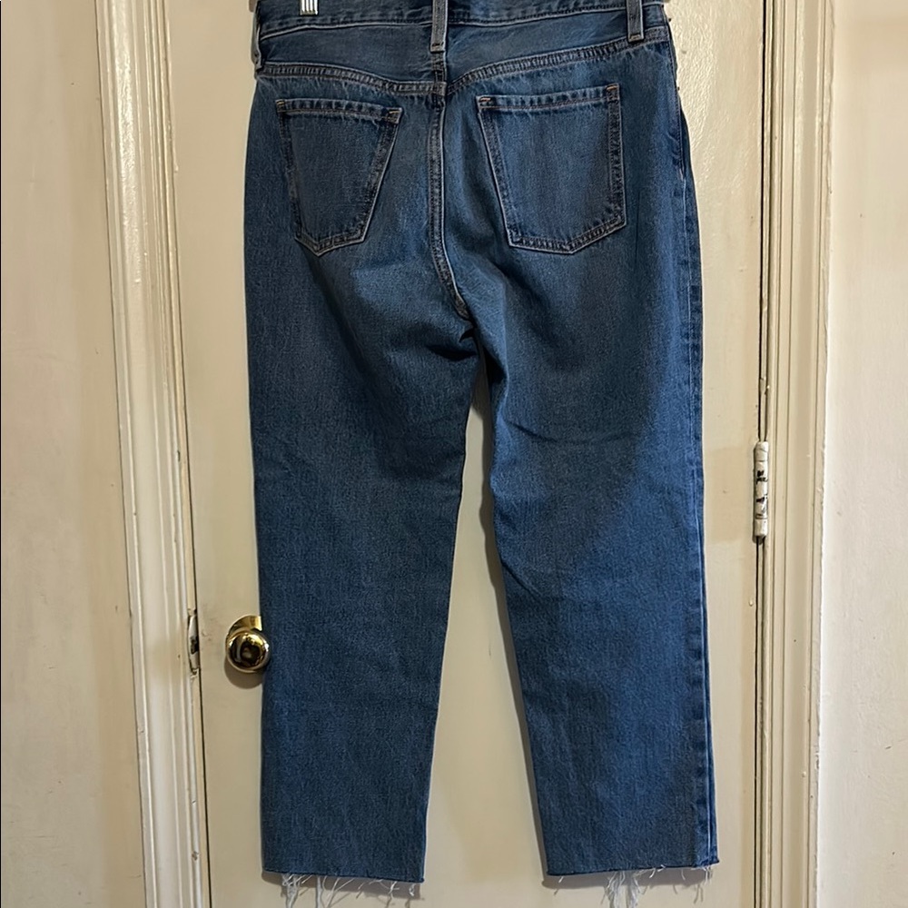 Old Navy Blue Boyfriend Jeans Distressed Cropped - Picture 8 of 8